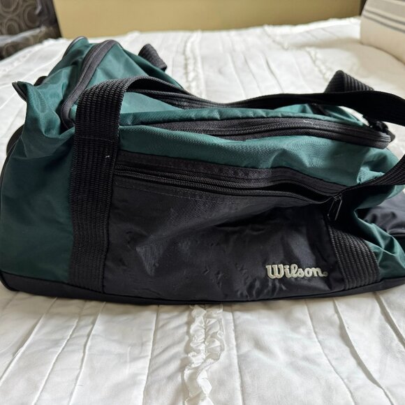 Vintage Wilson Duffle Bag Green and Black - Picture 1 of 5